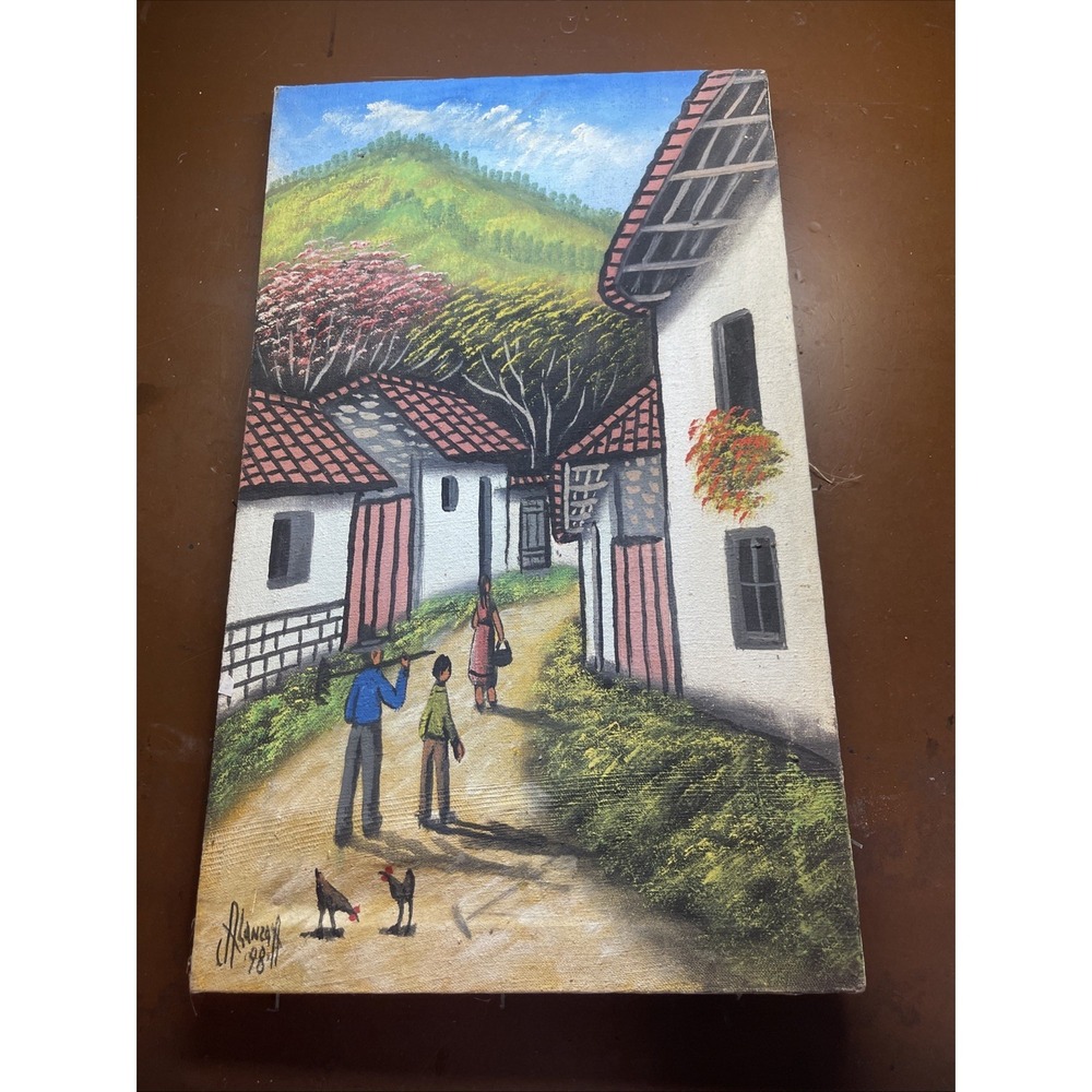 Abraham Lanza Andino Original, Rare 1998 Oil On Canvas Signed And Dated No Frame